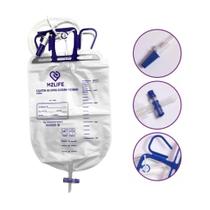 Kit 2 bolsa coletora de urina sist. fechado desc 2l - m2life