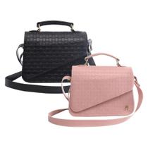 Kit 2 Bolsa Feminina Pequena Clutch Alça Transversal Ajustável