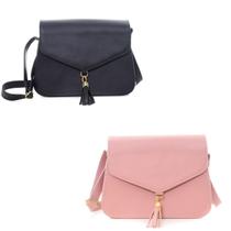 Kit 2 Bolsa Feminina Pequena Tiracolo Clucth Elegante Básica