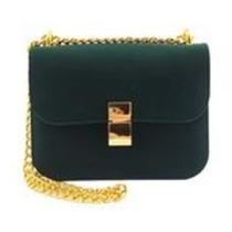 Kit 2 Bolsa Feminina Transversal de Veludo com Alça de Corrente