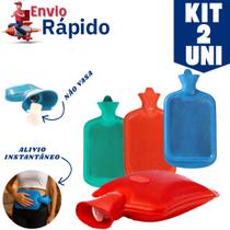 Kit 2 Bolsa Térmica 1.5L De Água Quente Compressas Aliviar Dores Emborrachada Multiuso Universal