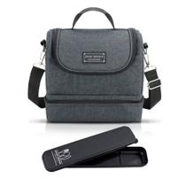 Kit 2 bolsa Térmica 2 compartimentos Lancheira Necessaire Lanches Bebidas e porta talheres Kit 2 bolsa Térmica 2 compartimentos Lancheira Necessaire Lanches Bebidas e porta talheres