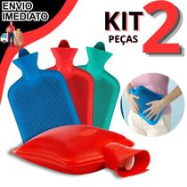 Kit 2 Bolsa Térmica Compressa Para Água Quente Ou Fria Grande 1,5LT Dores Muscular Cólicas