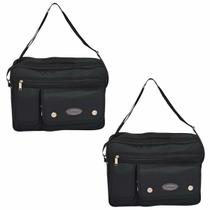 kit 2 Bolsa Transversal Pasta Executiva Reforçada Trabalho Viagem cabe notebook divisorias reforçada