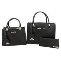 Kit 2 Bolsas Baú Grande + Baú Média E Carteira