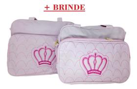 Kit 2 Bolsas Bebê Maternidade Gestante Grande e Média + brinde