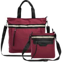 Kit 2 Bolsas Feminina Nylon Tote Grande Ombro Transversal Pequena Alça Regulável Varios Bolsos Presente Golden Fenix Kit 2 Bolsas Feminina Nylon Tote Grande Ombro Transversal Pequena Alça Regulável Varios Bolsos Presente Golden Fenix