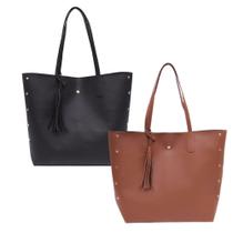 Kit 2 Bolsas Feminina Sacola Grande Espaçosa Básica Elegante Resistente