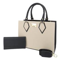 Kit 2 bolsas feminina square alça de mão e transversal com carteira Kit 2 bolsas feminina square alça de mão e transversal com carteira