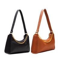 Kit 2 Bolsas Femininas Baguetes Lisas Pequenas Correntes de Ombro e de Mão
