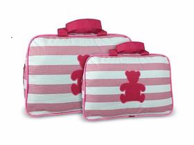 Kit 2 Bolsas Maternidade E Frasqueira Urso Rosa Mave Baby