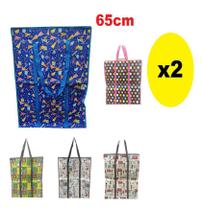 Kit 2 Bolsas Média De Viagem Sacola estampa sortida 65cm Kit 2 Bolsas Média De Viagem Sacola estampa sortida 65cm