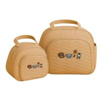 Kit 2 Bolsas para Saida Maternidade Bordadas Menino e Menina Arca de Nóe