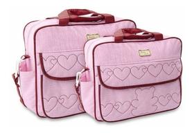 Kit 2 Bolsas Saida Maternidade Menina Bebe Mais + Brinde