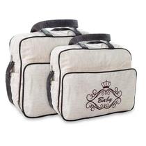 Kit 2 Bolsas Saída Maternidade Menino Menina Reforçada Impermeável Luxo Mala Bebê Barata Kit 2 Bolsas Saída Maternidade Menino Menina Reforçada Impermeável Luxo Mala Bebê Barata
