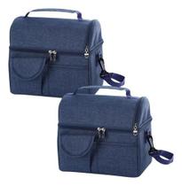 Kit 2 Bolsas Térmicas Dobrável Quente Frio marmita para lanche Cabe 8 Latas praia passeio