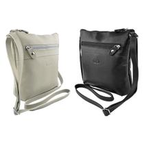 Kit 2 Bolsas Transversal Cravina em Couro Galvani
