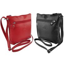 Kit 2 Bolsas Transversal Cravina em Couro Galvani