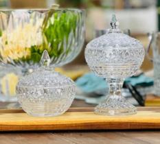 Kit 2 Bombonier de Cristal Lys (11x18cm c/ pé e 11x11cm s/ pé