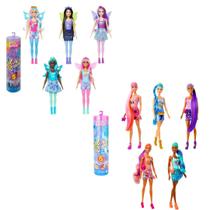 Kit 2 Bonecas Barbie Color Reveal Looks Denim + Arco íris