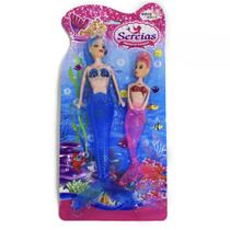 Kit 2 Bonecas Sereia Brinquedo Tam 30cm 22cm Presente Menina