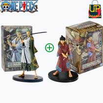 KIT 2 Boneco 17cm Luffy, Zoro com Kimono One Piece - action figure KIT 2 Boneco 17cm Luffy, Zoro com Kimono One Piece - action figure