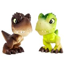 Kit 2 Boneco Dinossauro Baby Tiranossauro Olho Brilha Escuro
