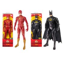 Kit 2 Bonecos 30Cm Flash E Batman - The Flash 2023 DC