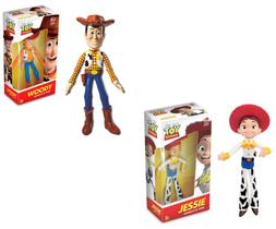 Kit 2 Bonecos Articulados em Vinil Xerife Woody e Cowgirl Jessie 18Cm - Disney Pixar - Toy Story - Lider Brinquedos