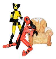 Kit 2 Bonecos Dummy 13 Deadpool e wolverine