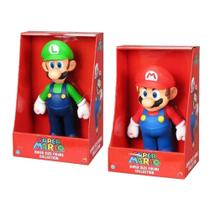 Kit 2 Bonecos Grandes Super Mario E Luigi 23cm Coleção - Super Size Figure Collection