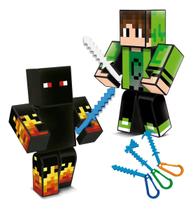 Kit 2 Bonecos Mine Athos E Cadres Youtubers De 25cm Craft