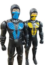 Kit 2 Bonecos Ninja Twist Spear Amarelo E Blue Force Azul