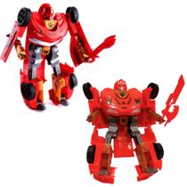 Kit 2 Bonecos Robô Guerreiro Espada Transformer Carro