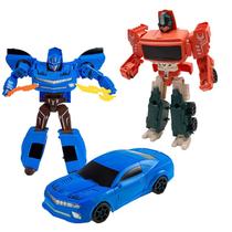 Kit 2 Bonecos Robô Transforma em Carro 2 em 1 Robot Fighter Bots L010-A40 - Dorémi