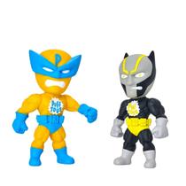 Kit 2 Bonecos Super Heróis Articulados 17cm Vinil Macio Atóxico Vingadores Liga De Justiça Brinquedo Infantil Puff Toys