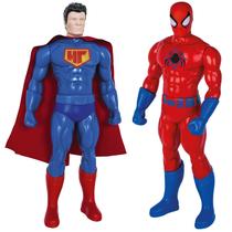 Kit 2 Bonecos Super Herois Homem Aracniano E Strong Man - Super Toys