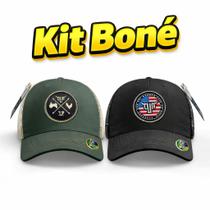 Kit 2 Bonés Agro Casual Trucker Duagro Cor:VerdeTamanho:Adulto