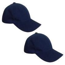 Kit 2 Bonés Chapeu Bombeta Ajustável Liso Aba Curva Azul