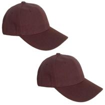 Kit 2 Bonés Chapeu Bombeta Ajustável Liso Aba Curva Marrom