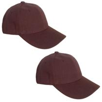 Kit 2 Bonés Chapeu Bombeta Ajustável Liso Aba Curva Marrom