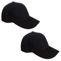 Kit 2 Bonés Chapeu Bombeta Ajustável Liso Aba Curva Preto Kit 2 Bonés Chapeu Bombeta Ajustável Liso Aba Curva Preto