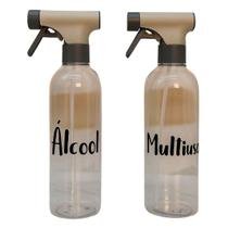 Kit 2 Borrifador Spray Multiuso Manual Limpeza 500ml C/ Etiquetas