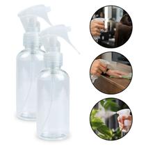 Kit 2 Borrifador Transparente Pequeno 130ml Trava Álcool
