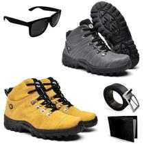 Kit 2 Bota Coturno Adventure Masculino Cat skill + Oculos + Carteira + Cinto Kit 2 Bota Coturno Adventure Masculino Cat skill + Oculos + Carteira + Cinto