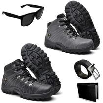 Kit 2 Bota Coturno Adventure Masculino Cat skill + Oculos + Carteira + Cinto