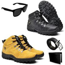 Kit 2 Bota Coturno Adventure Masculino Cat skill + Oculos + Carteira + Cinto