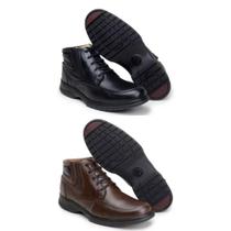 Kit 2 Bota Coturno Botina Masculina Couro Legitimo Confortavel Palmlha de Gel Anatomica