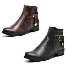 Kit 2 Bota Feminina Casual Salto Baixo