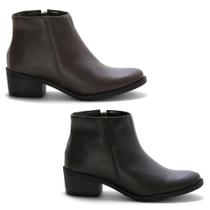 Kit 2 Bota Feminina Salto Baixo Hencco Coturno Casual Zíper Conforto Estilo